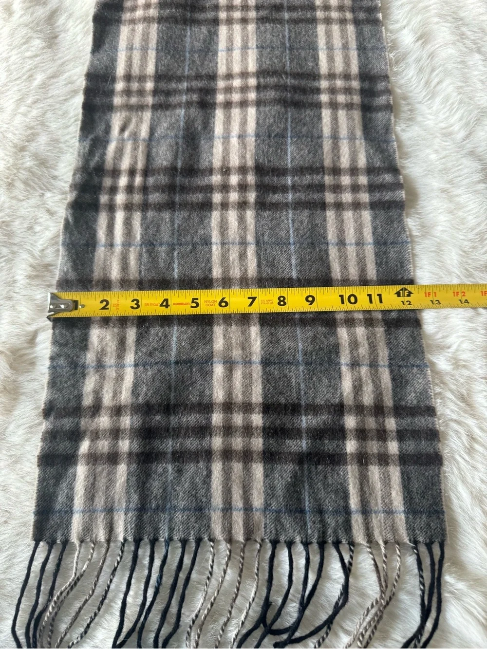 Enza Mantovani Wool-Cashmere Plaid Scarf in Gray & Cream